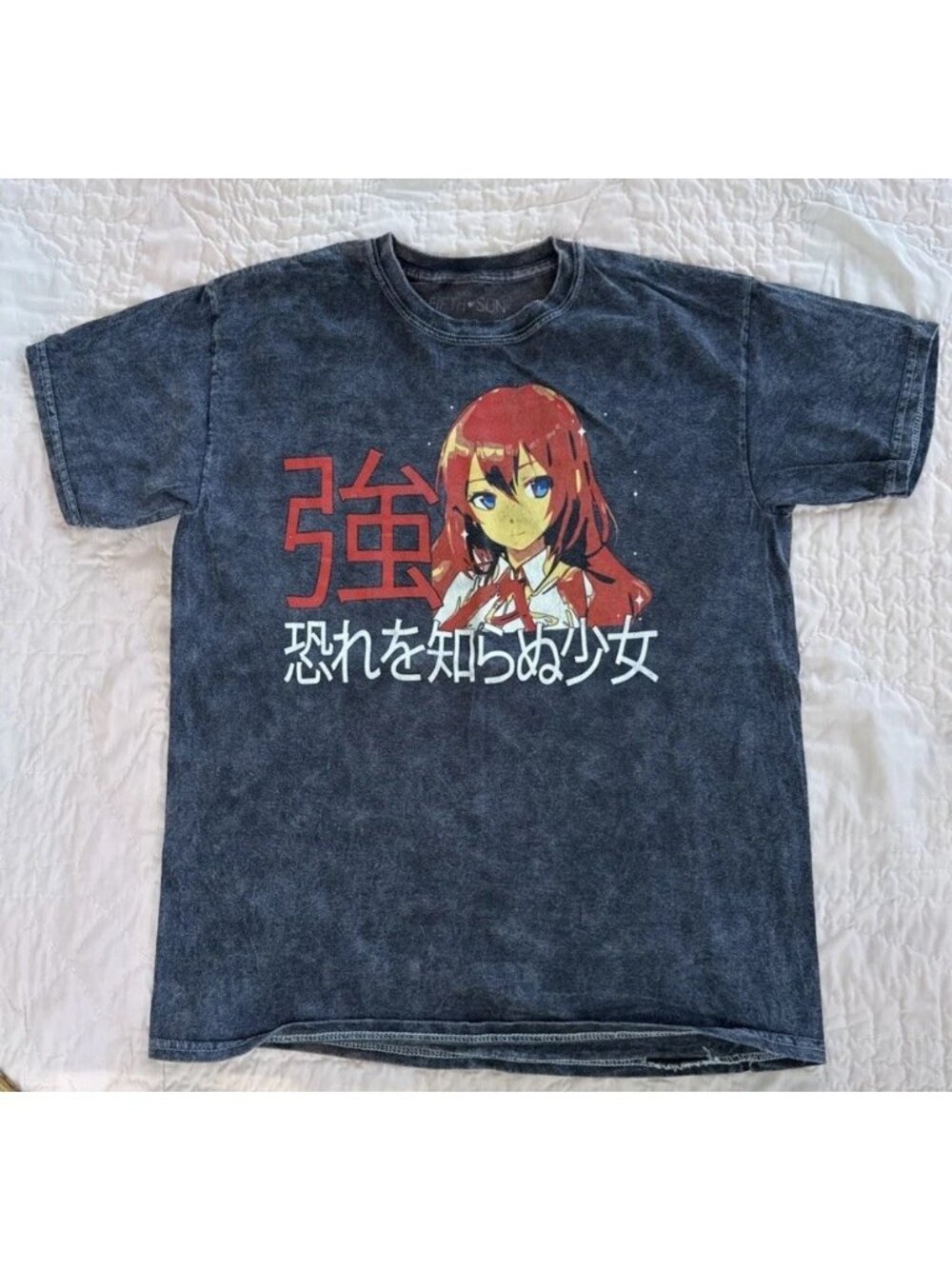 Fifth Sun Anime Graphic T-Shirt Red Hair Girl Anime Medium